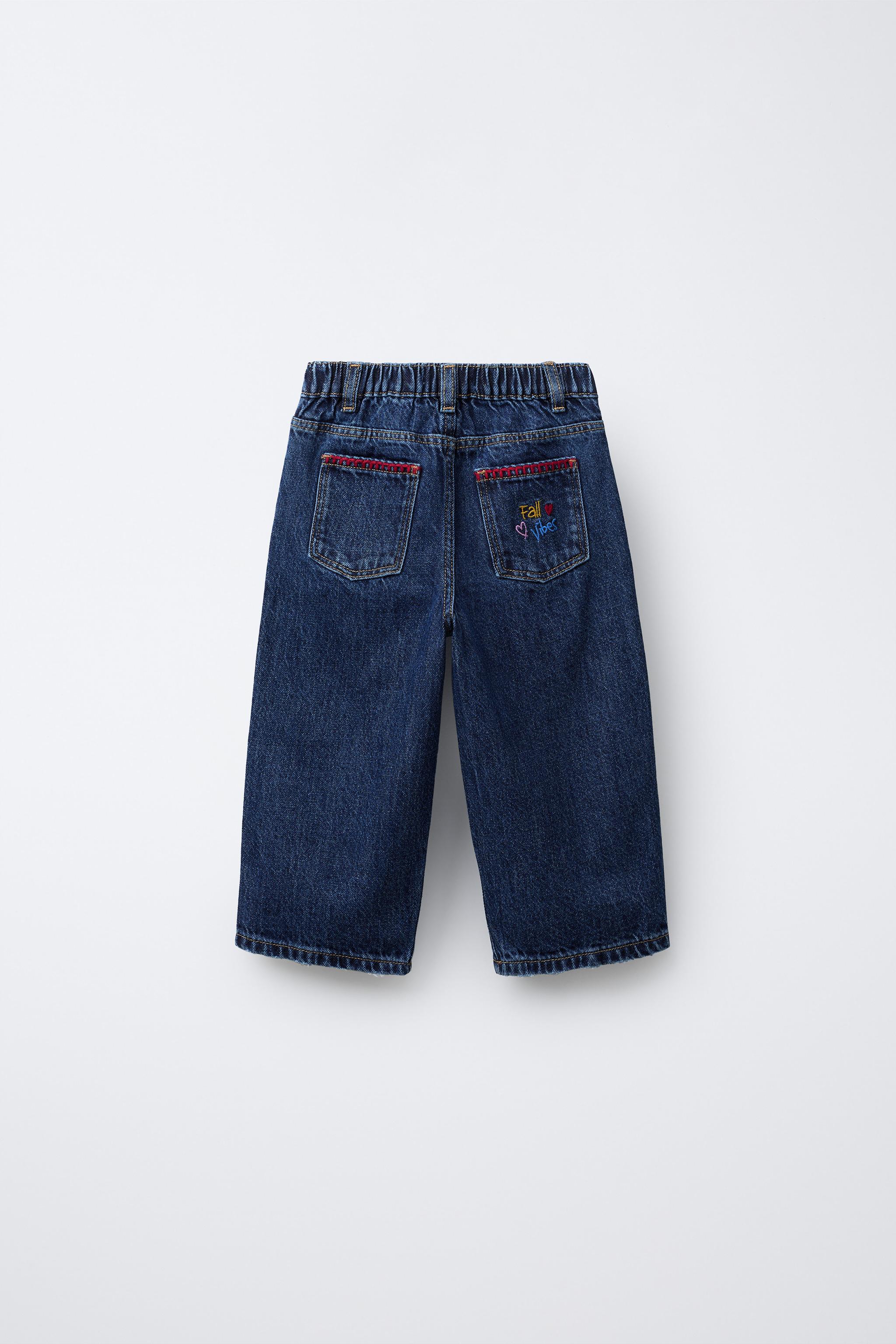 JEAN JUPE-CULOTTE BRODÉ À CONTRASTE